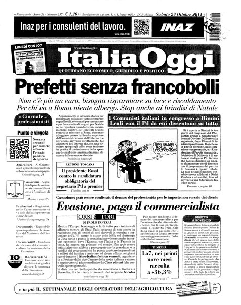 Italia oggi : quotidiano di economia finanza e politica